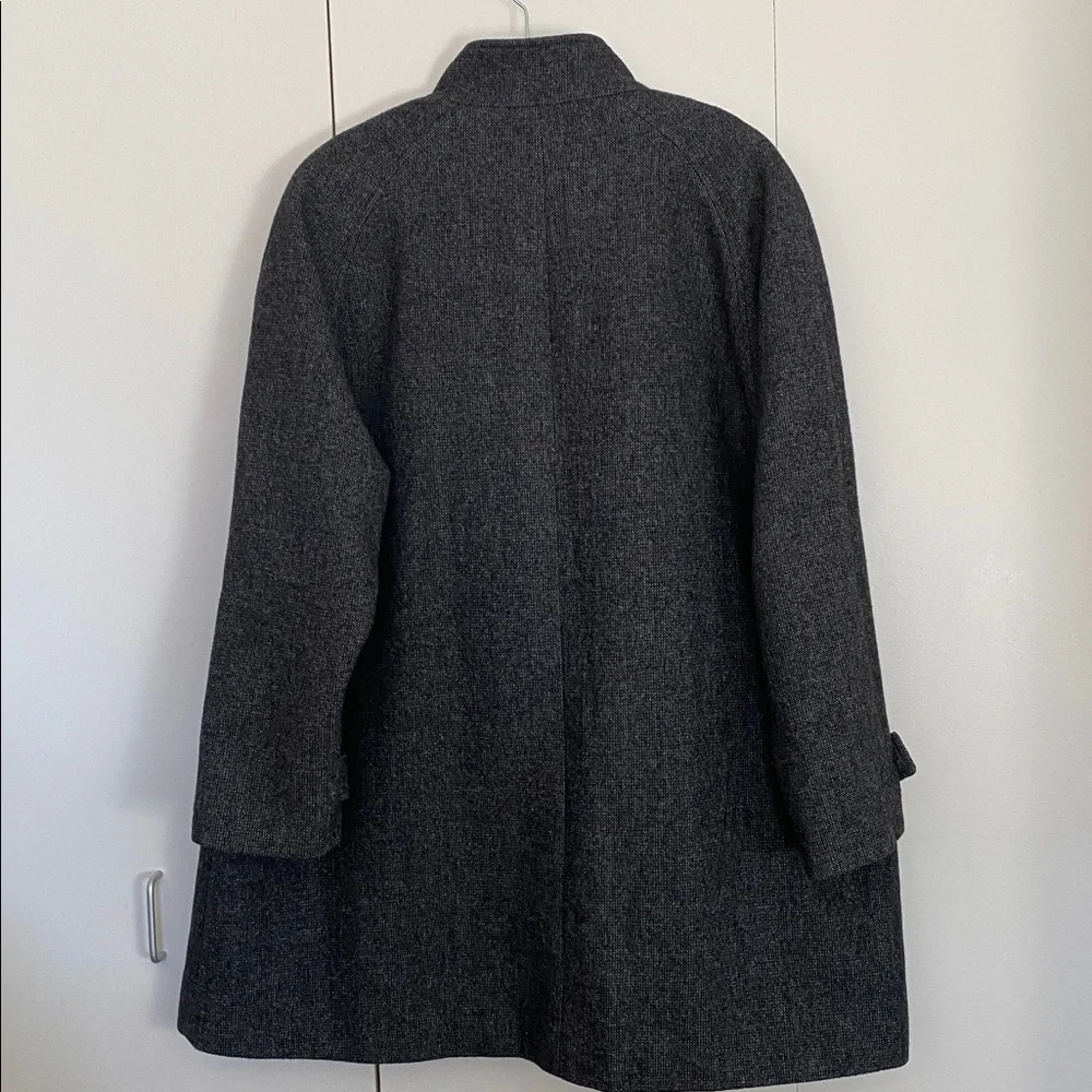 Jones New York Charcoal Trench Coat Womens Mid Length Relaxed Button Up 1X - Picture 4 of 9